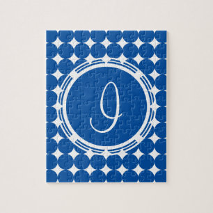 Blue Polka Dot Monogram Puzzle