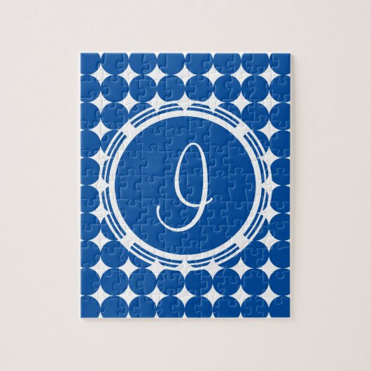Blue Polka Dot Monogram Puzzle (Vertikal)