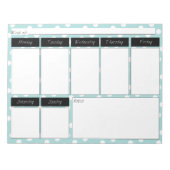 Blue Polka Dot Muster Wochenkalender Notepad Notizblock (Vorderseite)