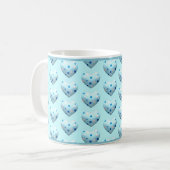 Blue Polka Dot Niedlicher Kaffee Kaffeetasse (Vorderseite Links)