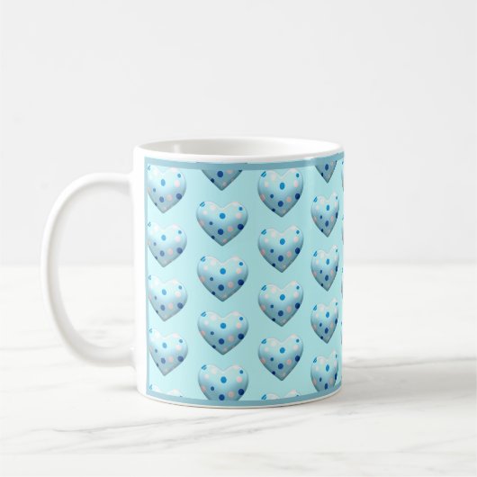 Blue Polka Dot Niedlicher Kaffee Kaffeetasse (Links)
