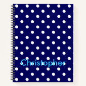 Blue Polka Dot Notizbuch (Vorderseite)