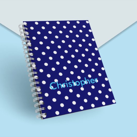 Blue Polka Dot Notizbuch