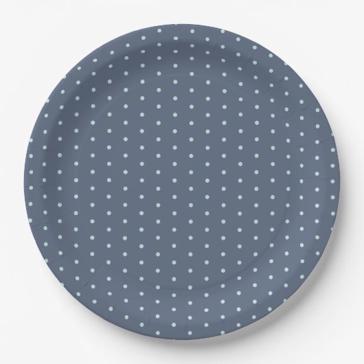 Blue Polka Dot Pappteller (Vorderseite)