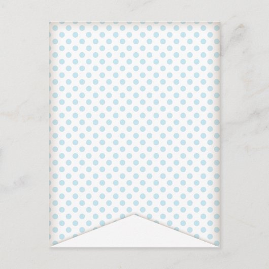 Blue Polka Dot Party Flag Banner Post Card Postkarte (Vorderseite)