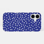 Blue Polka Dot Pattern Phone Case iPhone 16 Hülle (Rückseite (Horizontal))