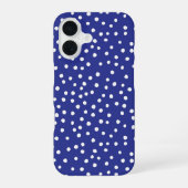 Blue Polka Dot Pattern Phone Case iPhone 16 Hülle (Rückseite)