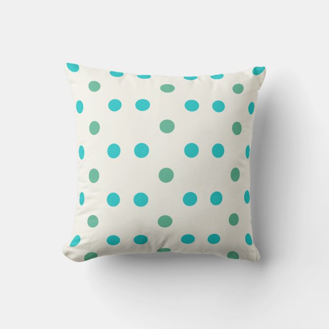 Blue Polka Dot Retro Design Pillow Kissen (Vorderseite)
