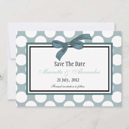 Blue Polka Dot Save the Date (Vorderseite)