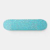 Blue Polka Dot Scratch Pattern Skateboard (Horizontal)