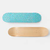 Blue Polka Dot Scratch Pattern Skateboard (Horizontal)