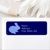 Blue Polka Dot Silhouette Bunny Address Labels (Insitu)