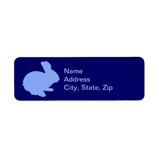 Blue Polka Dot Silhouette Bunny Address Labels (Vorne)