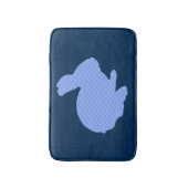 Blue Polka Dot Silhouette Bunny Rabbit Bath Mat Badematte (Vorderseite Vertikal)