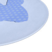 Blue Polka Dot Silhouette Ostern Sonniges schneide Schneidebrett (Ecke)
