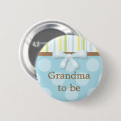 Blue Polka Dot Streifen - "Oma to Be" Button (Vorne & Hinten)