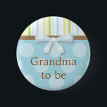 Blue Polka Dot Streifen - "Oma to Be" Button<br><div class="desc">Achten Sie darauf,  allen lassen,  wer der stolze Großeltern ist mit diesem niedlichen Button!</div>