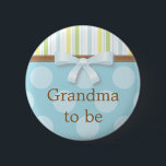 Blue Polka Dot Streifen - "Oma to Be" Button<br><div class="desc">Achten Sie darauf,  allen lassen,  wer der stolze Großeltern ist mit diesem niedlichen Button!</div>