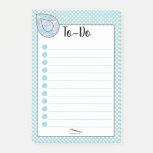 Blue Polka Dot Teardrop Diamond TO-DO Post-it Klebezettel
