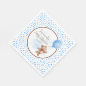 Blue Polka Dot Teddy Bear Balloon Baby Dusche Serviette (Ecke)