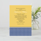 Blue Polka Dot und Gelbe Hochzeitseinladung Einladung (Stehend Vorderseite)