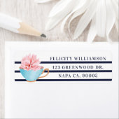 Blue Polka Dot Vintag Teacup Floral und Streifen (Insitu)