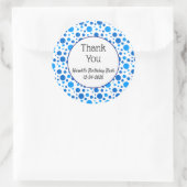 Blue Polka Dots and Circles Custom Vielen Dank Runder Aufkleber (Tasche)