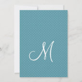 Blue Polka Dots and Lace Wedding V001 Einladung (Rückseite)