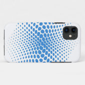Blue Polka Dots auf Weiß Case-Mate iPhone Hülle (Rückseite (Horizontal))