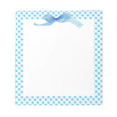 Blue Polka Dots auf Weiß Notizblock (Vorderseite)