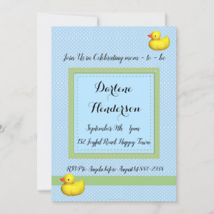 Blue Polka Dots Baby Dusche Einladung