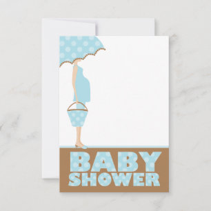 Blue Polka Dots Baby Shower Einladungen
