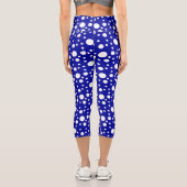 Blue Polka Dots Capri Leggings (Rückseite)