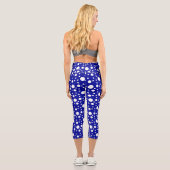 Blue Polka Dots Capri Leggings (Rückseite)
