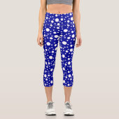 Blue Polka Dots Capri Leggings (Vorderseite)