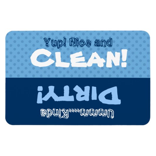Blue Polka Dots Clean Geschirrspüler X301 Magnet (Horizontal)