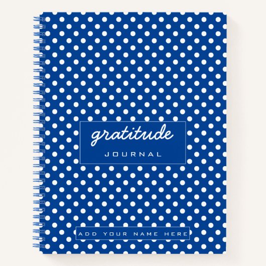 Blue Polka Dots Dankesjournal Notizblock (Vorderseite)