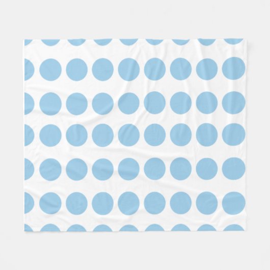 Blue Polka Dots Design Fleecedecke (Vorderseite (Horizontal))
