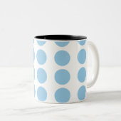 Blue Polka Dots Design Zweifarbige Tasse (VorderseiteRechts)