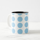 Blue Polka Dots Design Zweifarbige Tasse (Vorderseite Links)