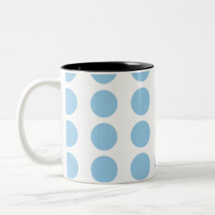 Blue Polka Dots Design Zweifarbige Tasse