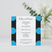 Blue Polka Dots, Dotted, Dots, Probe Abendessen Einladung (Stehend Vorderseite)