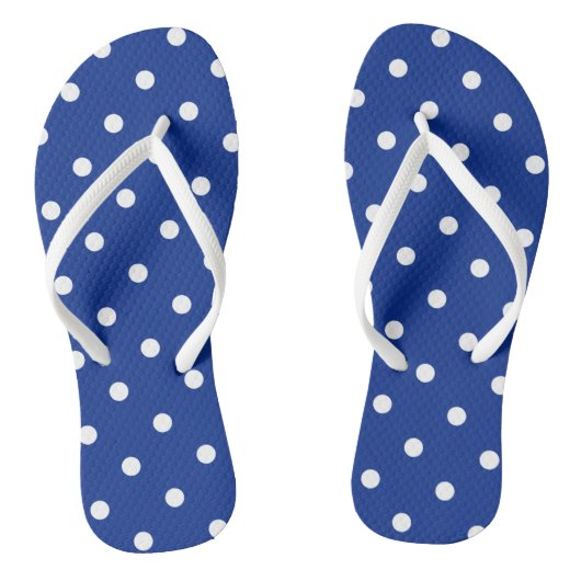 Blue Polka Dots Flip Flops Badesandalen (Fußbett)