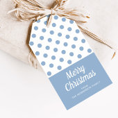 Blue Polka Dots Frohe Weihnachten Geschenkanhänger