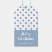 Blue Polka Dots Frohe Weihnachten Geschenkanhänger (Vorderseite)
