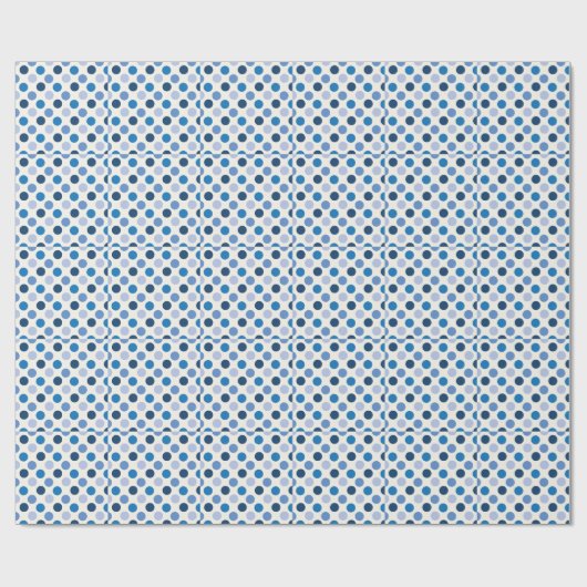 Blue Polka Dots Geschenkpapier (Flach)