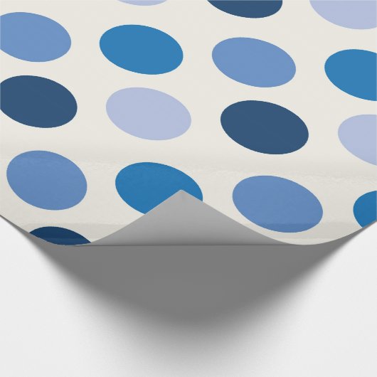 Blue Polka Dots Geschenkpapier (Ecke)