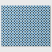 Blue Polka Dots Geschenkpapier (Flach)