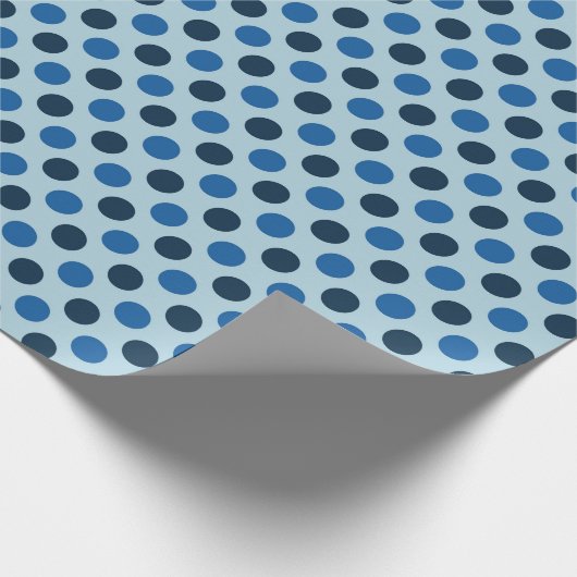 Blue Polka Dots Geschenkpapier (Ecke)
