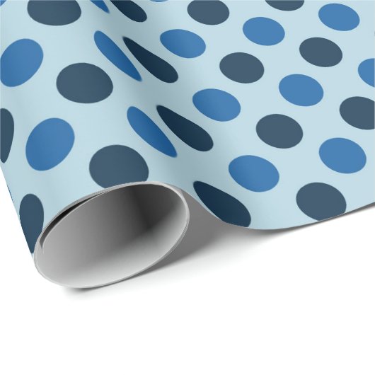 Blue Polka Dots Geschenkpapier (Rolleneckpunkt)